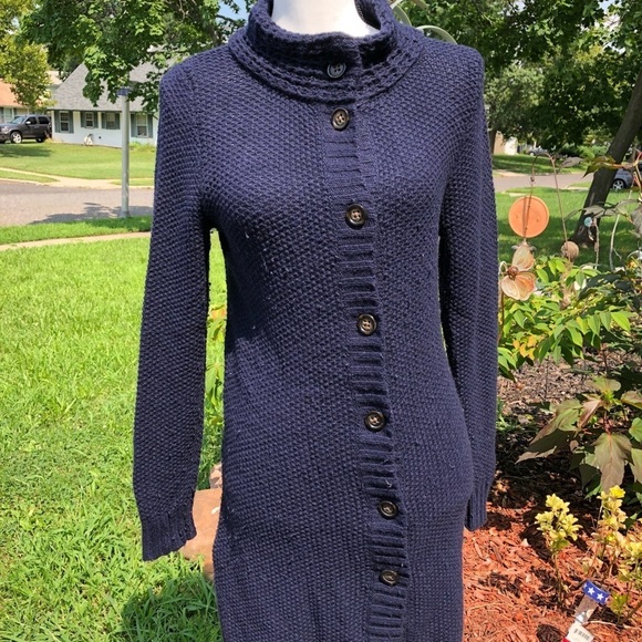 Banana republic navy knit duster sweater - Picture 1 of 8